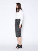 Flower Embroidered Midi Bodycon Pencil Skirt SKIRT Gracia Fashion 