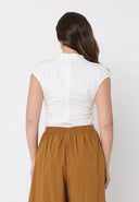 Flower Lace Detail Cap Sleeve Top TOP Gracia Fashion 