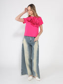 Flower Shape Decoration Top TOP Gracia Fashion 