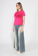 Flower Shape Decoration Top TOP Gracia Fashion 