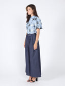 Flower stitch puffed sleeve shirt TOP Gracia Fashion 