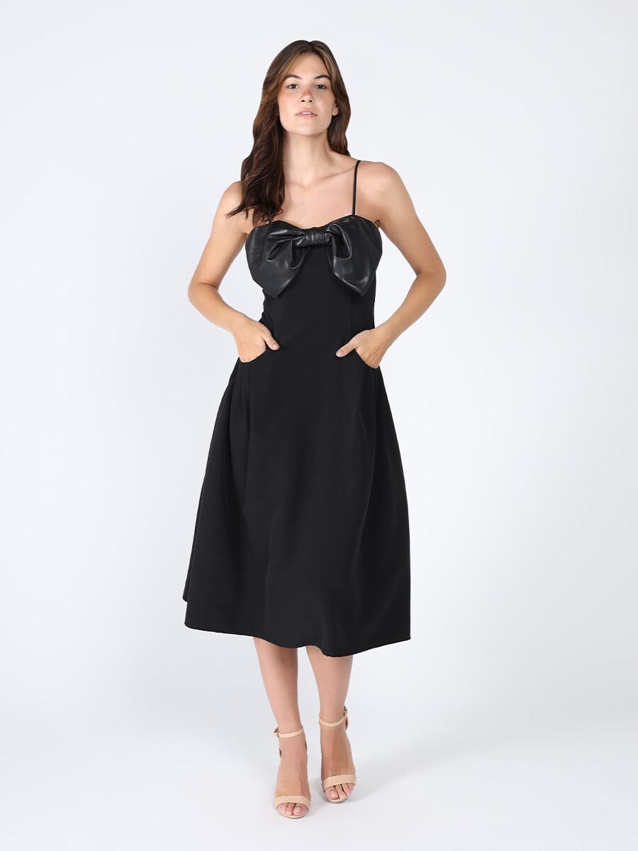 Flower straps long dress DRESS Gracia Fashion BLACK S 