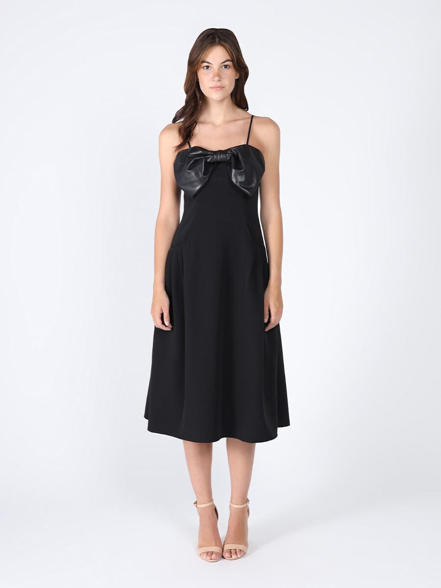 Flower straps long dress DRESS Gracia Fashion BLACK S 