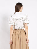 Front Body Floral Fabric Work Caller Top TOP Gracia Fashion 