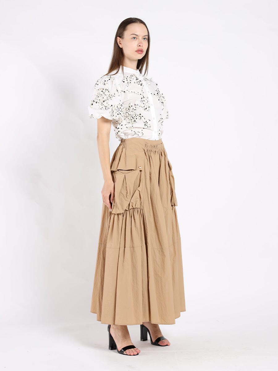 Front Body Floral Fabric Work Caller Top TOP Gracia Fashion 