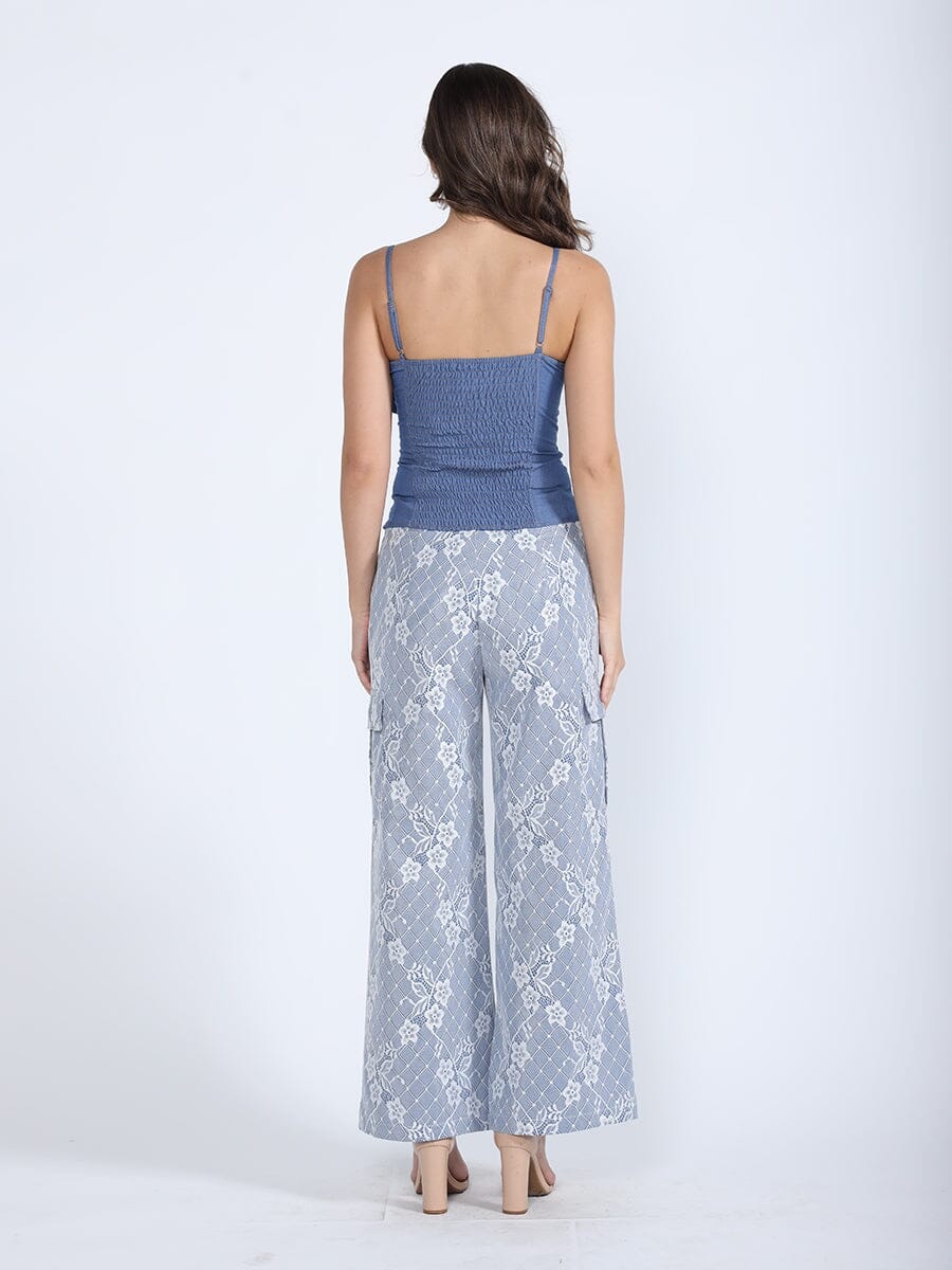 Front Bow-Tie Smoked Back Bustier Top TOP Gracia Fashion 