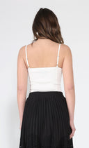 Front Bow-Tie Smoked Back Bustier Top TOP Gracia Fashion 