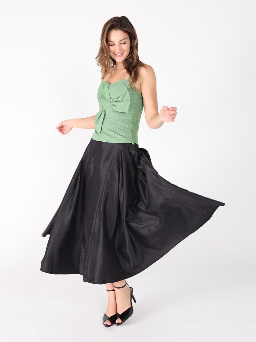 Front Bow-Tie Smoked Back Bustier Top TOP Gracia Fashion 