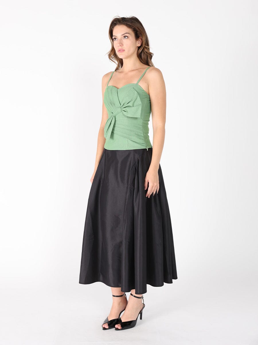 Front Bow-Tie Smoked Back Bustier Top TOP Gracia Fashion 