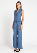 Front Button Closure FlaP Pocket Sleeveless Vest VEST Gracia Fashion 