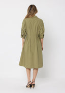 Front Button Down Dolman Sleeve Dress DRESS Gracia Fashion 