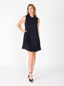 Front button open back sleeveless mini dress DRESS Gracia Fashion 
