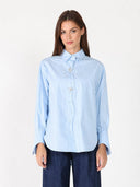 Front Button Open Long Sleeve Shirt Top TOP Gracia Fashion L/BLUE S 