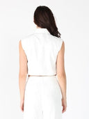 Front button open v-bottom hem sleeveless top SET Gracia Fashion 