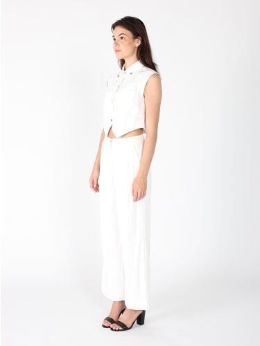 Front button open v-bottom hem sleeveless top SET Gracia Fashion 