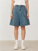 Front button & Zip Closure Jorts Denim Pants PANTS Gracia Fashion DENIM S 