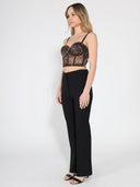 Front Seam Solid Wide-Leg Pant PANTS Gracia Fashion 