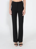 Front Seam Solid Wide-Leg Pant PANTS Gracia Fashion BLACK S 