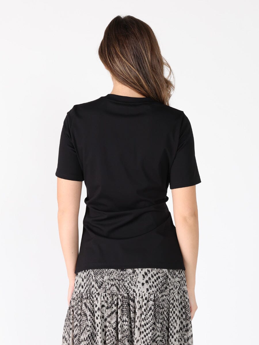 Front Stone Work Side Slit Crew Neck Top TOP Gracia Fashion 