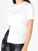 Front Stone Work Side Slit Crew Neck Top TOP Gracia Fashion 