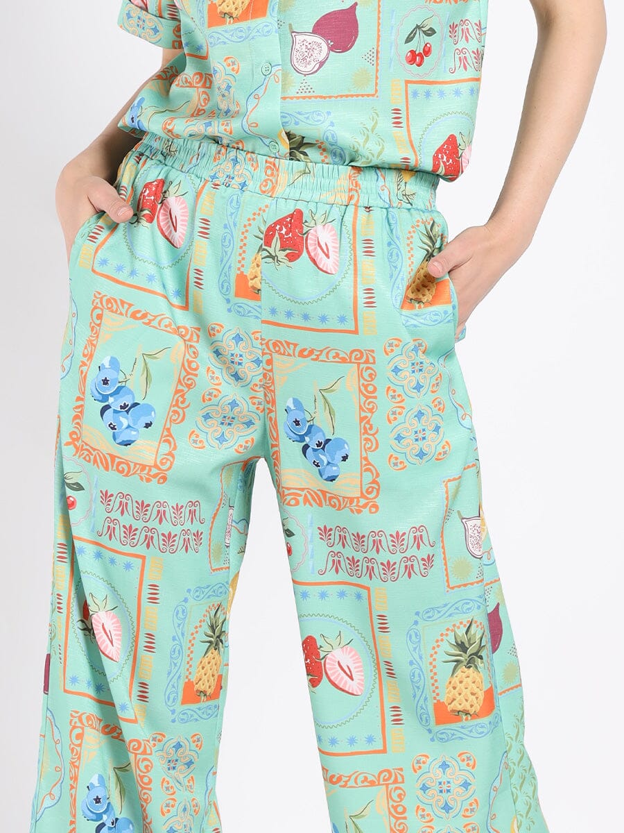 Fruit Box Print Pants PANTS Gracia Fashion 