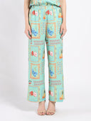 Fruit Box Print Pants PANTS Gracia Fashion GREEN S 