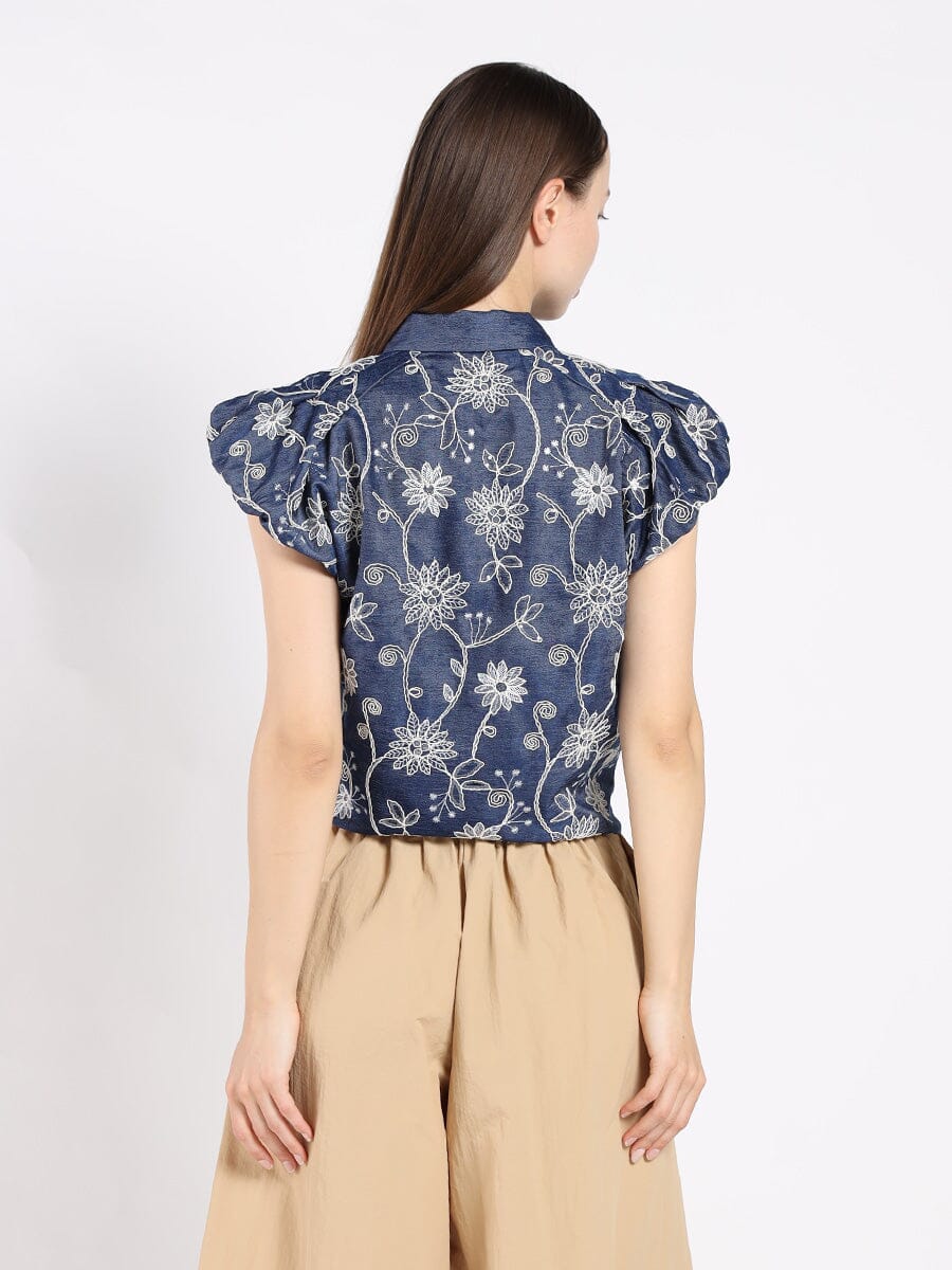 Full fabric design work with bottom bow top TOP Gracia Fashion 