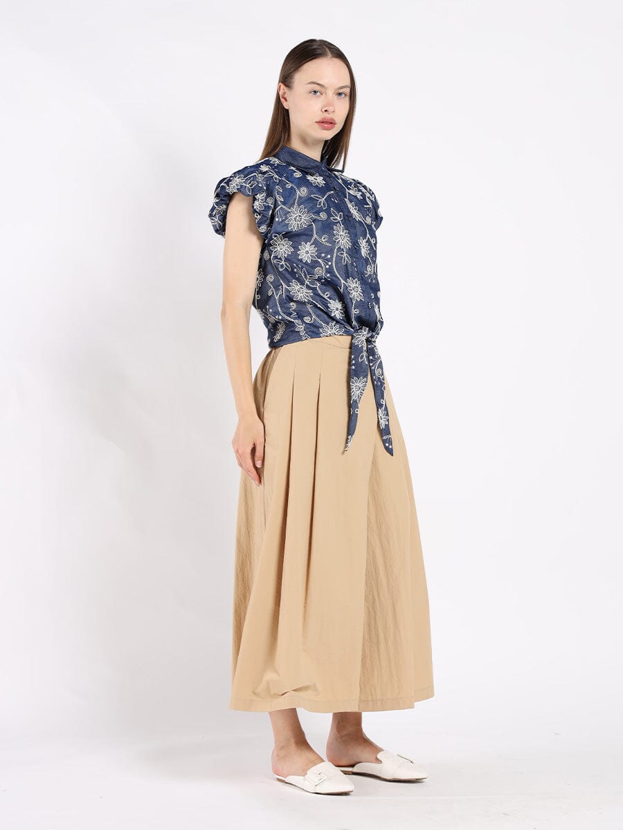 Full fabric design work with bottom bow top TOP Gracia Fashion 