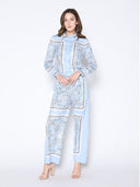 Geographic Print Long Sleeve Shirt TOP Gracia Fashion 