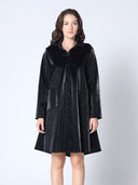 Glossy Rain Coat with Belt JACKET Gracia Fashion BLACK S 