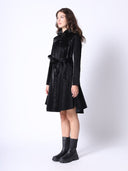 Glossy Rain Coat with Waist Ribbon JACKET Gracia Fashion 