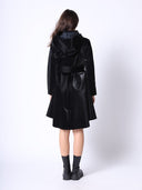 Glossy Rain Coat with Waist Ribbon JACKET Gracia Fashion 