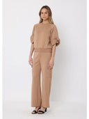 Gracia Fashion Women's Bow detail sleeve round neck solid top TOP Gracia Fashion 