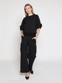 Gracia Fashion Women's Bow detail sleeve round neck solid top TOP Gracia Fashion 