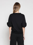 Gracia Fashion Women's Bow detail sleeve round neck solid top TOP Gracia Fashion 