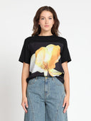 Gracia Fashion Women's Flower Print Design T-Shirt TOP Gracia Fashion BLACK S 