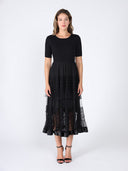 Gracia Fashion Women's Knitted Top and Net Bottom Linen Long Dress DRESS Gracia Fashion 