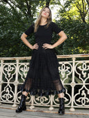 Gracia Fashion Women's Knitted Top and Net Bottom Linen Long Dress DRESS Gracia Fashion 