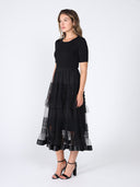 Gracia Fashion Women's Knitted Top and Net Bottom Linen Long Dress DRESS Gracia Fashion 