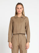 Gracia Fashion Women's Long Sleeve Collared Jacket with Curved Panel Detail JACKET Gracia Fashion 