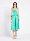 Gracia Fashion Women's Spaghetti Strap Bow Detailed Midi Dress DRESS Gracia Fashion GREEN S 