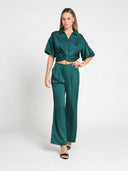 Gracia Fashion Women's Wide Leg Satin Pants PANTS Gracia Fashion 