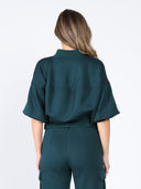 Gracia Fashion Women's Zip-Up Split Side Puff Sleeve Jacket JACKET Gracia Fashion 