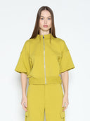 Gracia Fashion Women's Zip-Up Split Side Puff Sleeve Jacket JACKET Gracia Fashion MUSTARD S 
