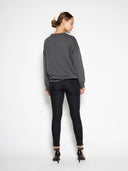 Grey Fleece Heart Cutouts Top TOP Gracia Fashion 