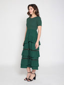 Half Knit Fabric Long Dress DRESS Gracia Fashion 