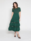 Half Knit Fabric Long Dress DRESS Gracia Fashion 