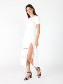 Half Knit Fabric Long Dress DRESS Gracia Fashion 