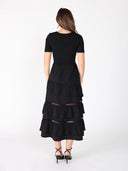 Half Knit Fabric Long Dress DRESS Gracia Fashion 