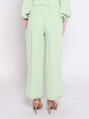 High Elastic Waist Pearl Hem Pants PANTS Gracia Fashion 